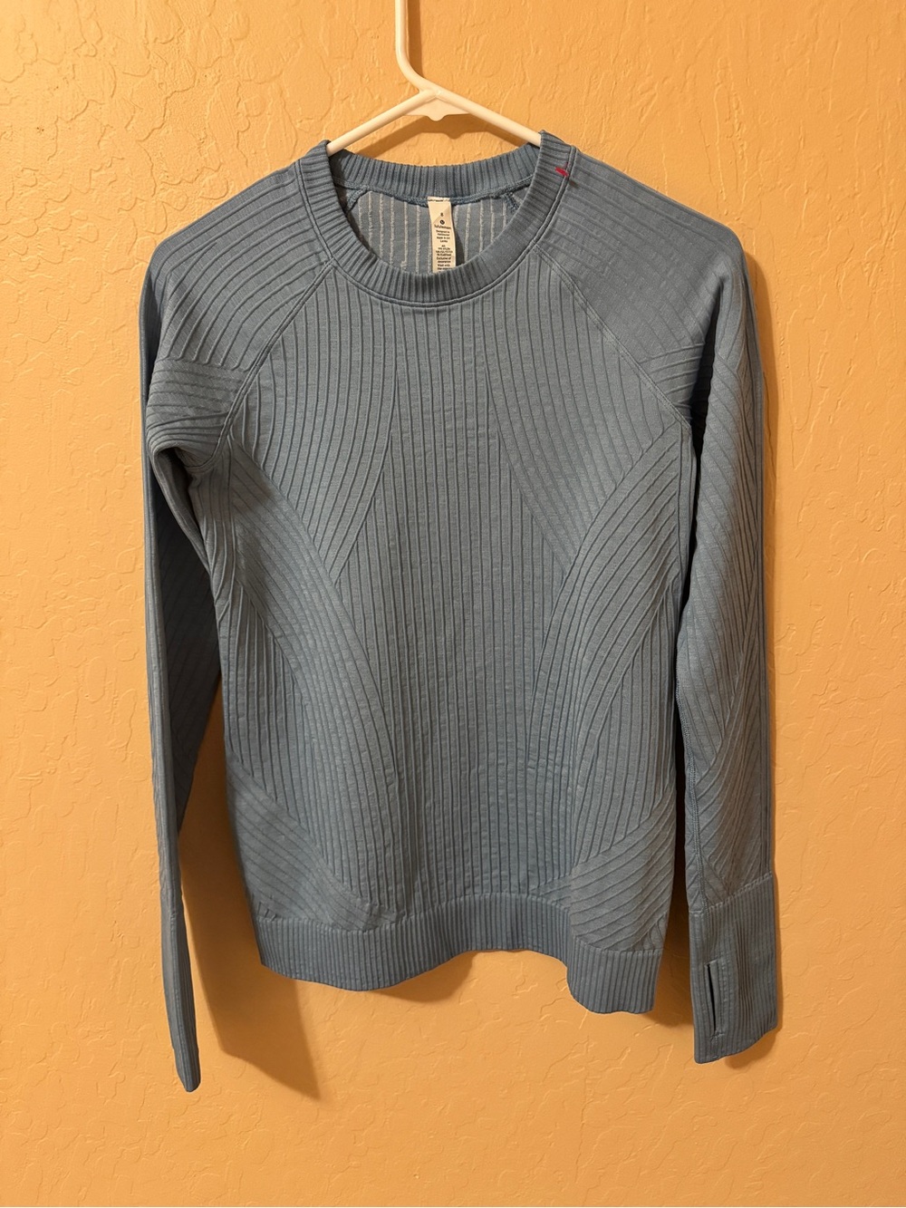 Lululemon Women’s Rest Less Light Blue Ribbed Crewneck Top
